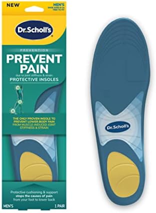 Dr. Scholl's Prevent Pain Protective Insoles, Protect Against Foot, Knee, Lower Back Pain, Promote Foot Health & Wellness, Trim to Fit Insert, Men Shoe Size 8-14, 1 Pair