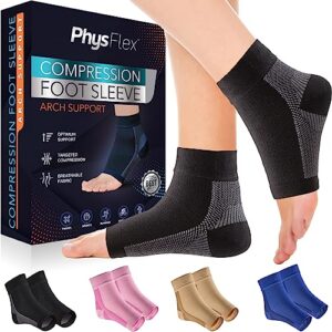 Compression Socks for Plantar Fasciitis, Achilles Tendonitis Relief - Ankle Compression Sleeve for Heel Spurs, Foot Swelling, Fatigue & Sprain - Arch Support Brace for Work, Gym, Sports